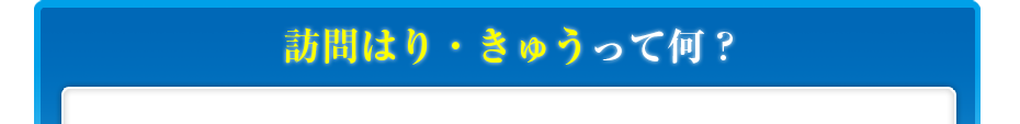 訪問はり・きゅうって何?